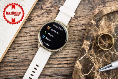 (SK) Garmin Venu 4 41mm Lunar Gold / Light Sand, Leather Band (+ náhradný remienok)