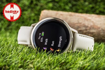 (SK) Garmin Venu 4 41mm Lunar Gold / Light Sand, Leather Band (+ náhradný remienok)