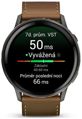 (SK) Garmin Venu 4 45mm Slate / Brown, Leather Band (+ náhradný remienok)