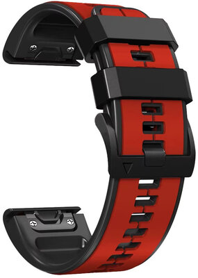 Silikónový remienok Ricardo 22mm (pro Garmin Fenix 8/7/6 (47mm), Epix 2 aj.), červený, QuickFit