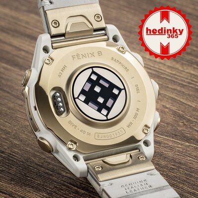 (SK) Garmin Fenix 8 AMOLED 43mm, Sapphire Soft Gold Stainless Steel Fog Gray Limestone Leather Band (Premium) (+ náhradný remienok)