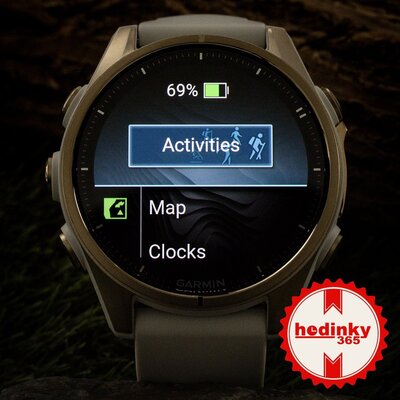 (SK) Garmin Fenix 8 AMOLED 43mm, Sapphire Soft Gold Stainless Steel Fog Gray Limestone Leather Band (Premium) (+ náhradný remienok)