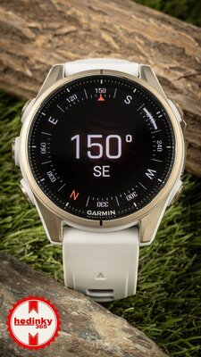 (SK) Garmin Fenix 8 AMOLED 43mm, Sapphire Soft Gold Stainless Steel Fog Gray Limestone Leather Band (Premium) (+ náhradný remienok)