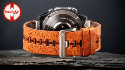 (SK) Garmin Fenix 8 AMOLED 51mm, Exclusive Titanium Graphite Brown Leather Band (Premium) (+ náhradný remienok)
