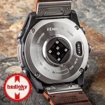 (SK) Garmin Fenix 8 AMOLED 51mm, Exclusive Titanium Graphite Brown Leather Band (Premium) (+ náhradný remienok)