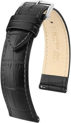 Kožený remienok Hirsch Duke S 01028350-2, čierny, teletina, dĺžka S, Quick Release