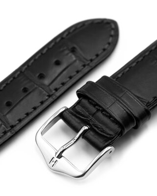 Kožený remienok Hirsch Duke S 01028350-2, čierny, teletina, dĺžka S, Quick Release