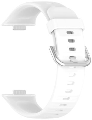 Silikónový remienok Ricardo Lavarone (pre Huawei Watch Fit 3, 4, 4 Pre, 5, 5 Pre), White/Silver