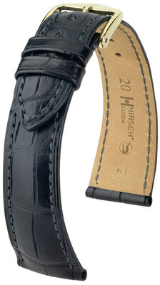 Kožený remienok Hirsch London L 04207059NQ-1, čierny, aligátorová koža, dĺžka L