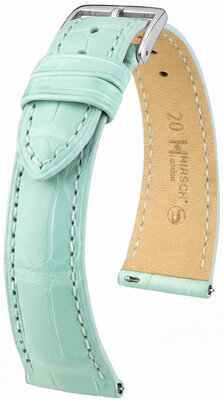 Kožený remienok Hirsch London L 04307081-2, modrý, z kože aligátora, dĺžka L, Quick Release