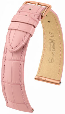 Kožený remienok Hirsch London L 04207022-7, oranžový, z kože aligátora, dĺžka L, Quick Release