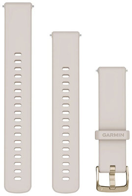 Silikonový řemínek Garmin 18mm (pro Venu 2S, Vívoactive 4S, Vívomove 3S), bílý, Quick Release + prodloužená část, 010-13256-04