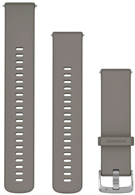 Silikónový remienok Garmin 22mm, Silver Grey, Quick Release, + predĺžená časť, 010-13406-10