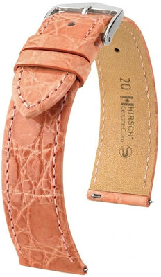Kožený remienok Hirsch Genuine Croco L 01808022-2, oranžový, krokodílová koža, dĺžka L, Quick Release