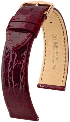 Kožený remienok Hirsch Genuine Croco L 01808060-7, červený, krokodília koža, dĺžka L, Quick Release