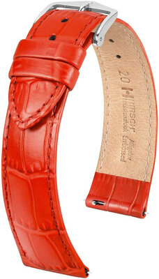 Kožený remienok Hirsch Louisianalook L 03427020-2, červený, teletina, dĺžka L, Quick Release