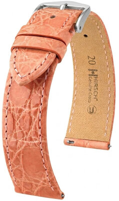 Kožený remienok Hirsch Genuine Croco 01808122-2, ružový, krokodília koža, Quick Release