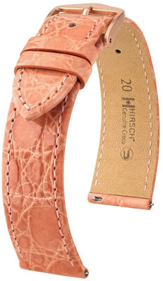 Kožený remienok Hirsch Genuine Croco 01808122-7, ružový, krokodília koža, Quick Release