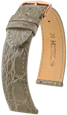 Kožený remienok Hirsch Genuine Croco 01808130-7, šedý, krokodília koža, Quick Release