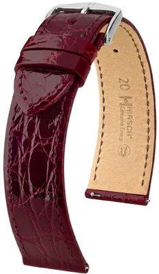 Kožený remienok Hirsch Genuine Croco 01808160-2, červený, krokodília koža, Quick Release