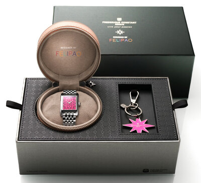 Frederique Constant Classics Carree Ladies Quartz FC-200PI2C6B Blush Edition by Felipao (+ prívesok)