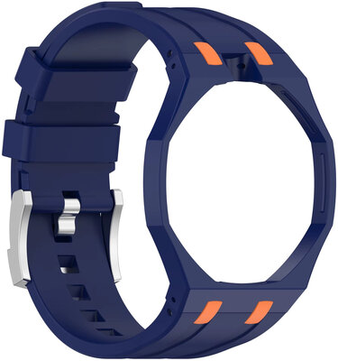 Silikónový remienok Ricardo Pinzolo (pre Swatch Royal Pop), Blue, s puzdrom, korunka na 12h