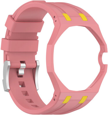 Silikónový remienok Ricardo Pinzolo (pre Swatch Royal Pop), Pink, s puzdrom, korunka na 3h