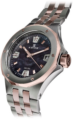 Edox Delfin Date Lady Quartz 53100-357RM-NANRND