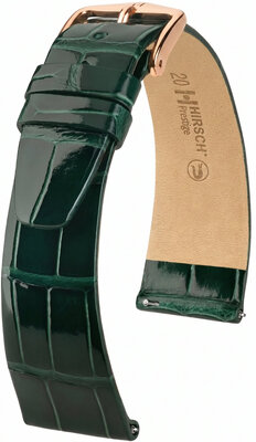 Kožený remienok Hirsch Prestige 02207141-7, zelený, aligátoria koža, Quick Release