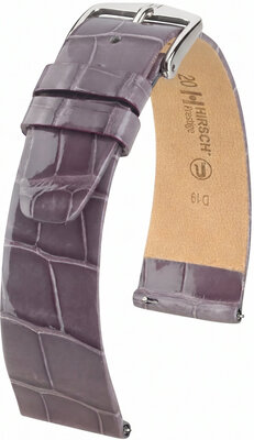 Kožený remienok Hirsch Prestige L 02207012-2, fialový, aligátorová koža, dĺžka L, Quick Release