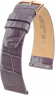 Kožený remienok Hirsch Prestige L 02207012-7, fialový, aligátorová koža, dĺžka L, Quick Release