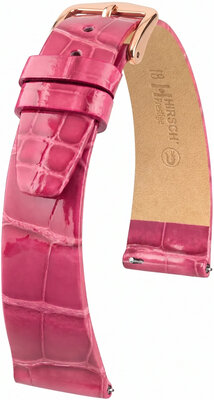 Kožený remienok Hirsch Prestige L 02207024-7, ružový, aligátorová koža, dĺžka L, Quick Release