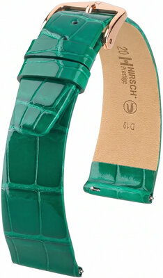 Kožený remienok Hirsch Prestige L 02207040-7, zelený, aligátorová koža, dĺžka L, Quick Release