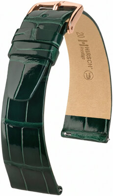 Kožený remienok Hirsch Prestige L 02207041-7, zelený, aligátorová koža, dĺžka L, Quick Release