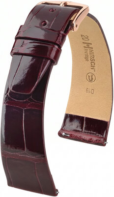 Kožený remienok Hirsch Prestige L 02207060-7, červený, aligátorová koža, dĺžka L, Quick Release