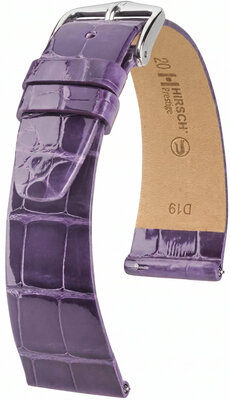 Kožený remienok Hirsch Prestige L 02207084-2, fialový, aligátorová koža, dĺžka L, Quick Release