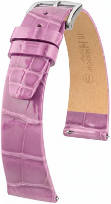 Kožený remienok Hirsch Prestige L 02207087-2, fialový, aligátoria koža, dĺžka L, Quick Release
