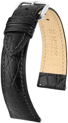 Kožený remienok Hirsch Aristocrat L 03829050-2, čierny, teľacia koža, dĺžka L, Quick Release
