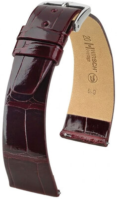 Kožený remienok Hirsch Prestige 02207160-2, červený, aligátoria koža, Quick Release