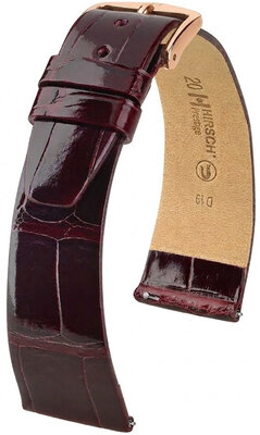 Kožený remienok Hirsch Prestige 02207160-7, červený, aligátoria koža, Quick Release