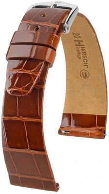 Kožený remienok Hirsch Prestige 02207170-2, hnedý, aligátoria koža, Quick Release