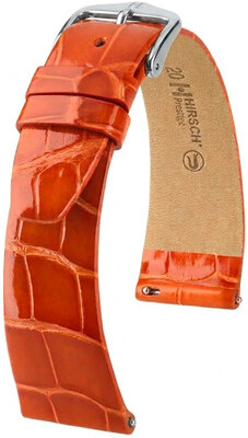 Kožený remienok Hirsch Prestige 02207177-2, oranžový, aligátoria koža, Quick Release