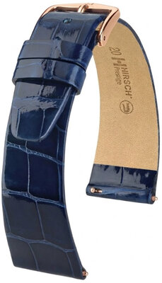 Kožený remienok Hirsch Prestige 02207180-7, modrý, aligátoria koža, Quick Release