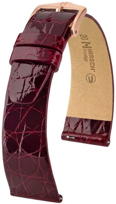 Kožený remienok Hirsch Prestige 02208160-7, červený, krokodília koža, Quick Release