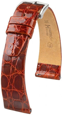 Kožený remienok Hirsch Prestige 02208170-2, hnedý, krokodília koža, Quick Release