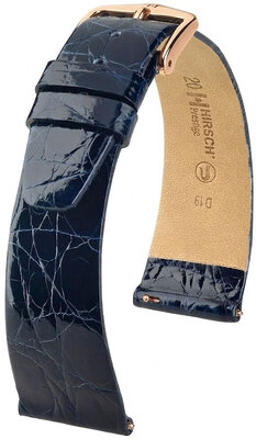 Kožený remienok Hirsch Prestige 02208180-7, modrý, krokodília koža, Quick Release