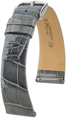 Kožený remienok Hirsch Prestige 02307130-2, šedý, aligátoria koža, Quick Release