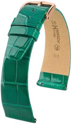 Kožený remienok Hirsch Prestige 02307140-7, zelený, aligátoria koža, Quick Release