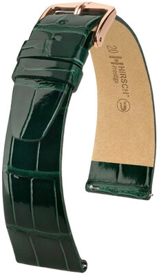 Kožený remienok Hirsch Prestige 02307141-7, zelený, aligátoria koža, Quick Release