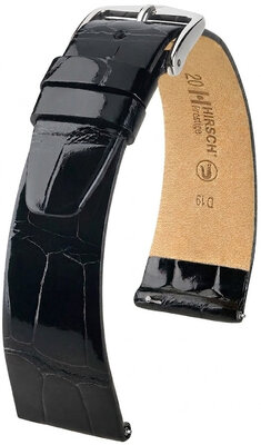 Kožený remienok Hirsch Prestige 02307150-2, čierny, aligátoria koža, Quick Release